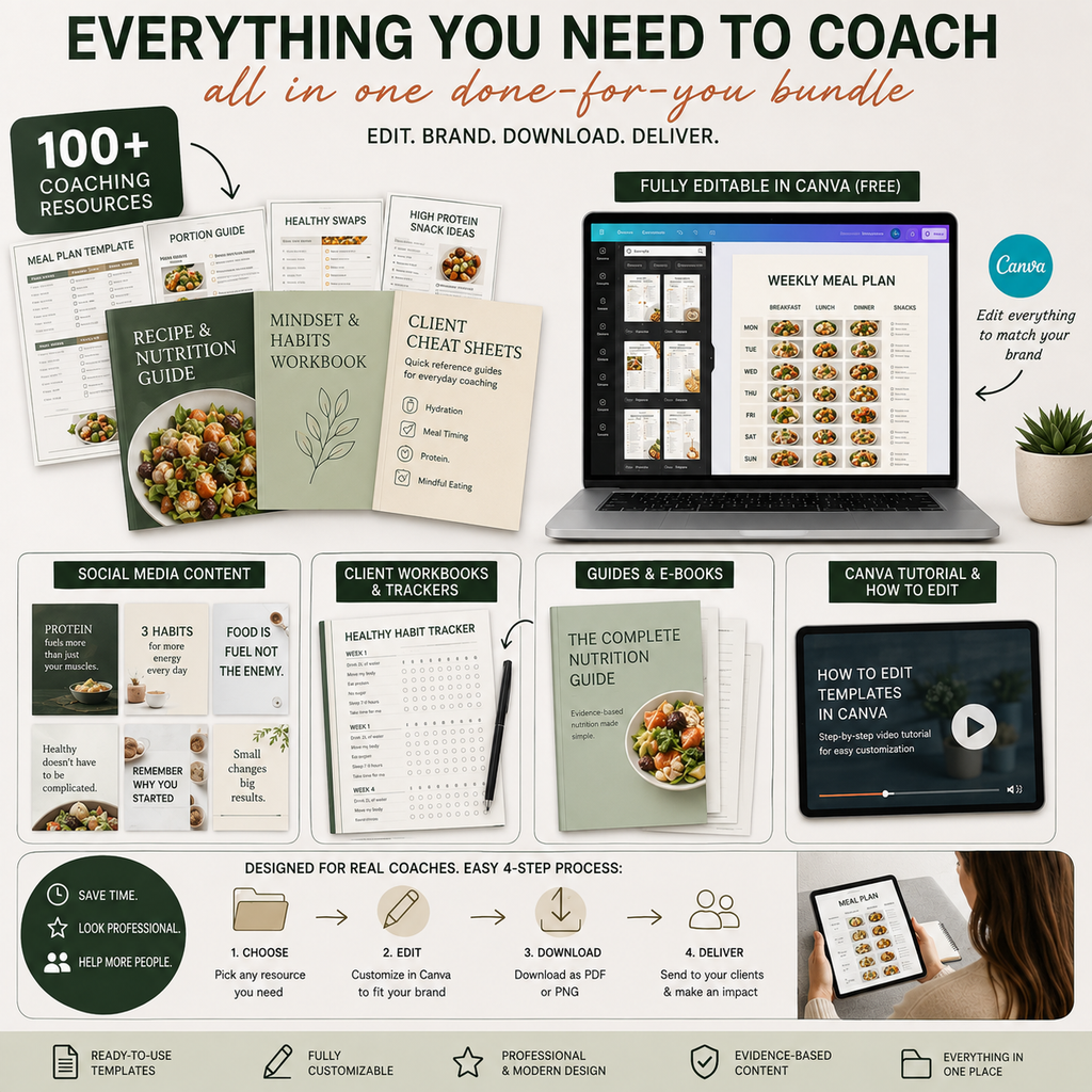 Holistic Nutrition & Health Coaching Bundle - 100+ Done-For-You coaching materials
