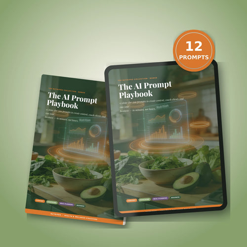 The AI Prompt Playbook mockup — tablet and printed guide